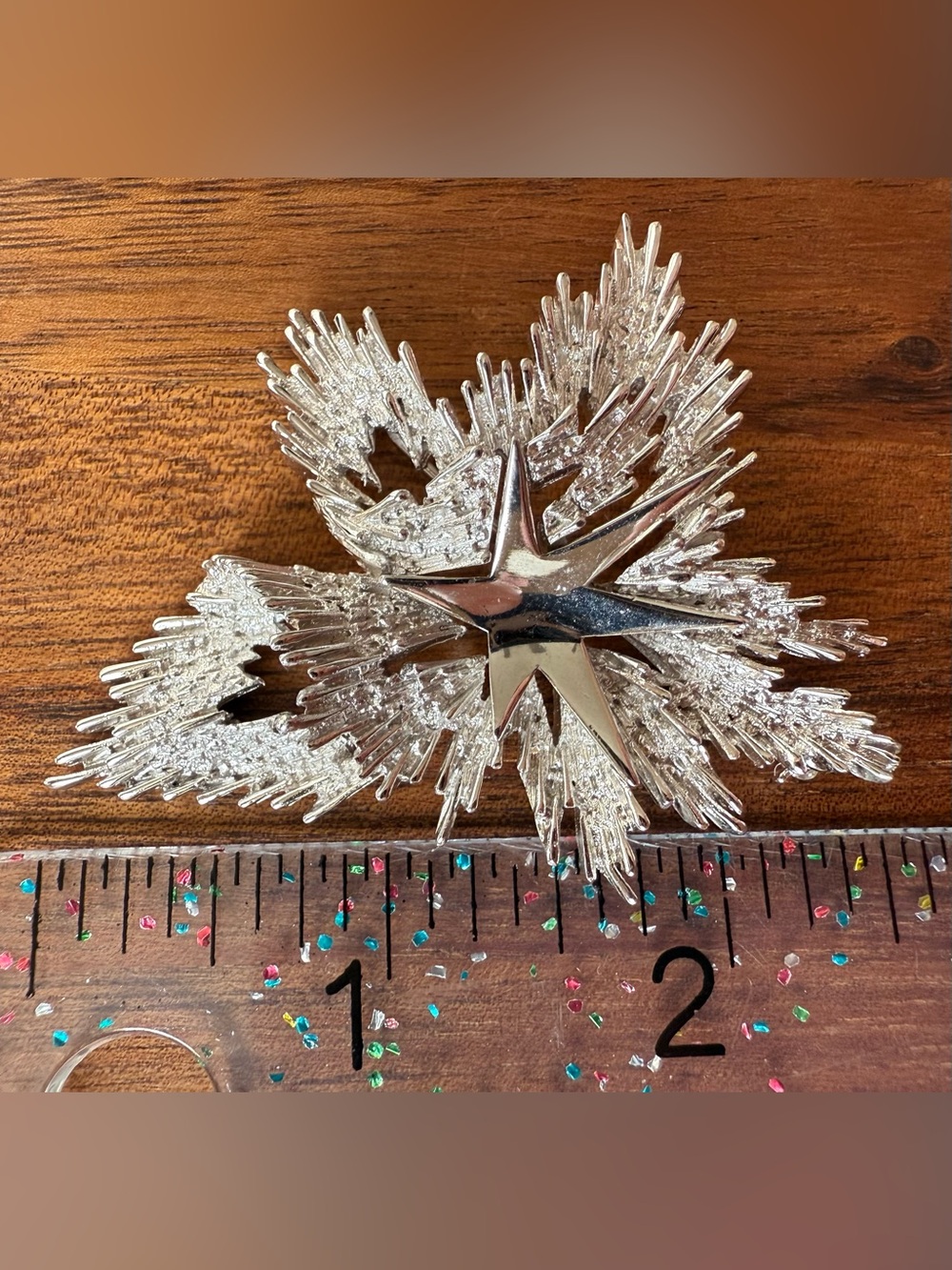 VTG Crown Trifari Silver Tone Starburst Crystal Brooch Pin Women's Jewelry Star